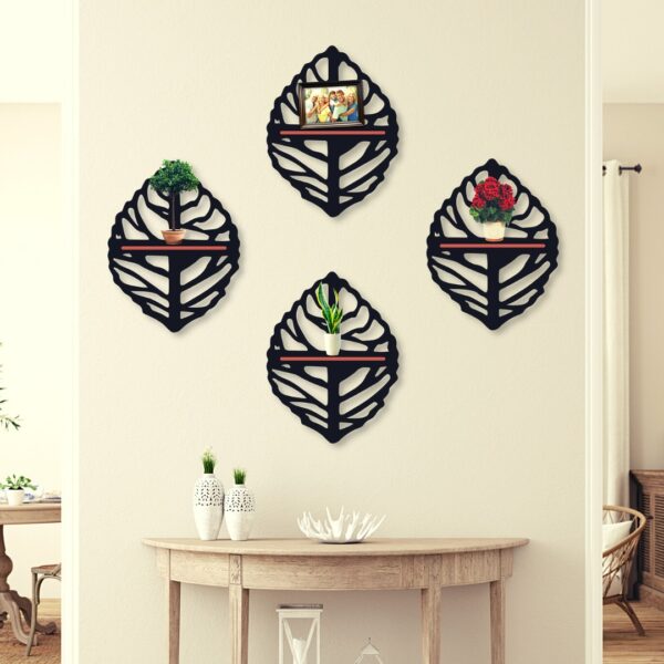 (Pack of 4)Round Leaf Shelves