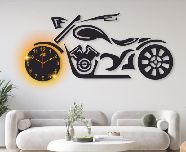 Bike Designed Clock With Light