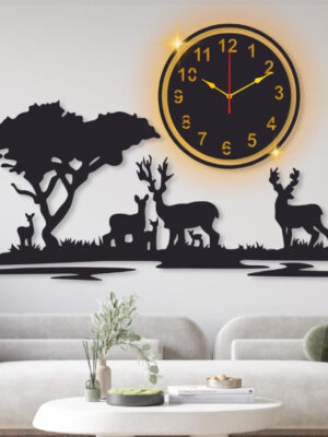 Jungle clock with lights