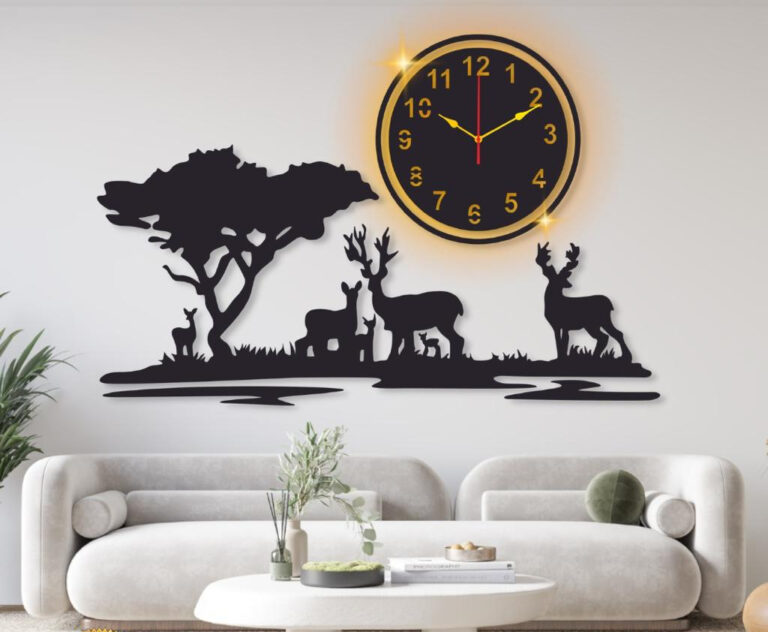 Jungle clock with lights